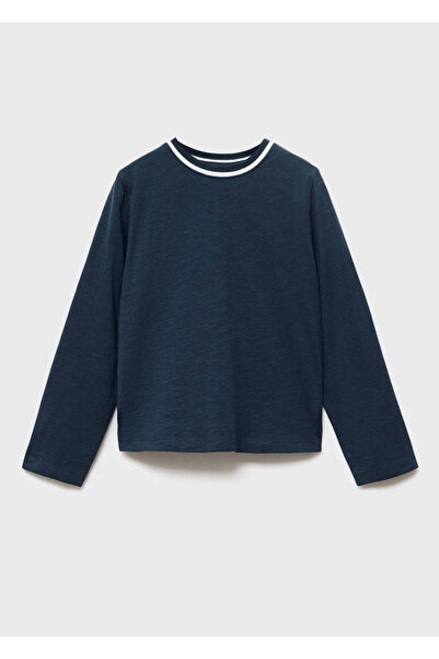 MANGO Kids Тениска с контрастна яка