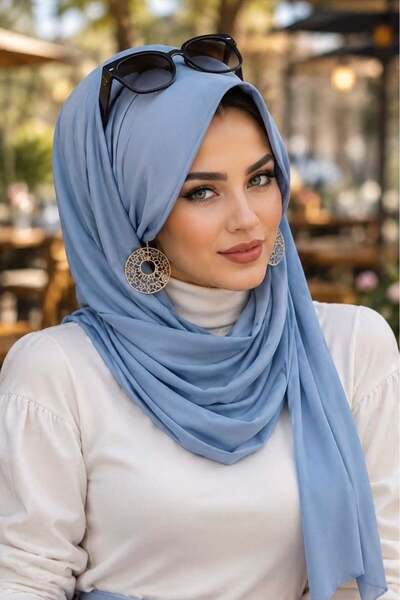 Aişe tesettür Baby Blue Hat and Shawl