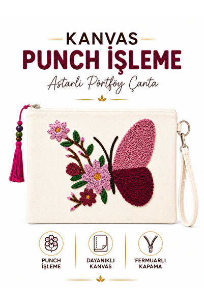 Portfolio Bag Mini Makeup Bag Punch Clutch Handbag