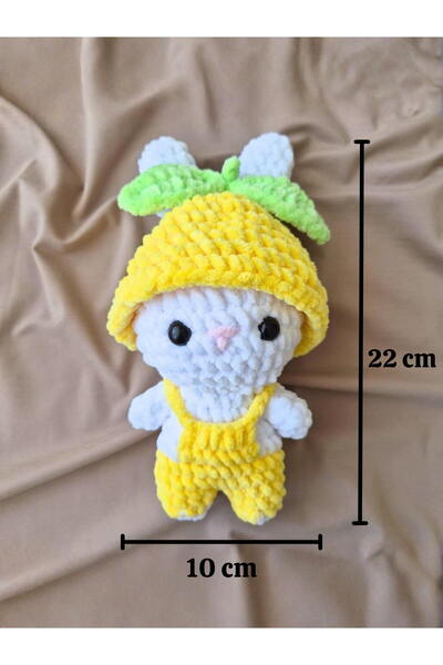 rmys Limon Kıyafetli Amigurumi Tavşan Oyuncak - 22 cm