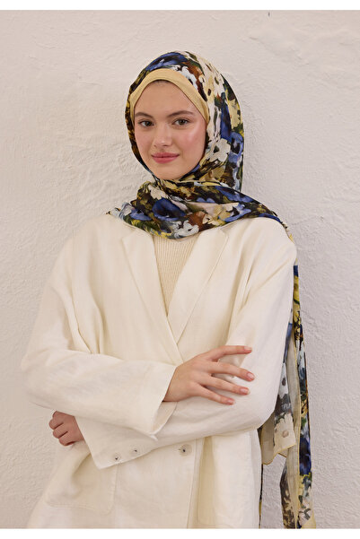 Freshscarfs Beauty Blossom Desen Rami Şal Butter