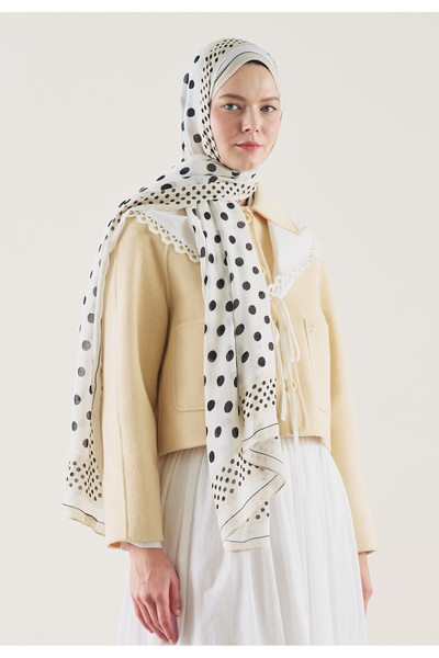 Freshscarfs Șal din ramie cu model de buline perlate