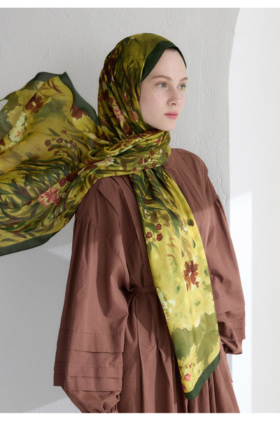 Freshscarfs Sweet Garden Floş Viskon Şal Yaprak