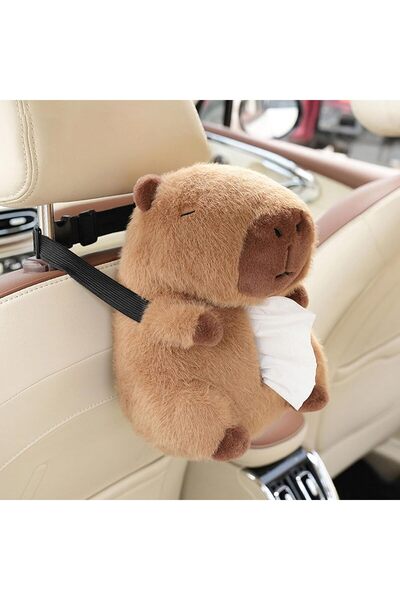 Arabest Cute Capybara Tissue Holder, Plush Hanging Car Tissue Box Cover, Soft...