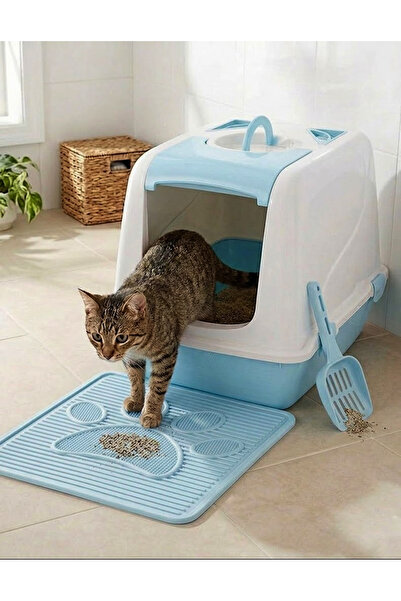 Petozi Kedi Tuvalet Seti (KAPALI TUVALET-PASPAS-KÜREK) Xl Kedi Tuvaleti