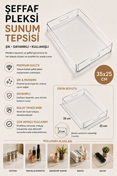 Home ŞEFFAF PLEKSİ SUNUM TEPSİSİ