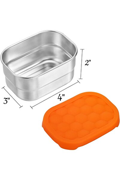 Arabest 4-Pack 230ml Stainless Steel Containers, Small Snack Box with Silicon...