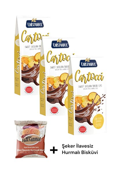 KMS HOME Unistanbul Cartocci Çikolatalı Portakallı Ekmek Cipsi 110 Gr x 3 Adet