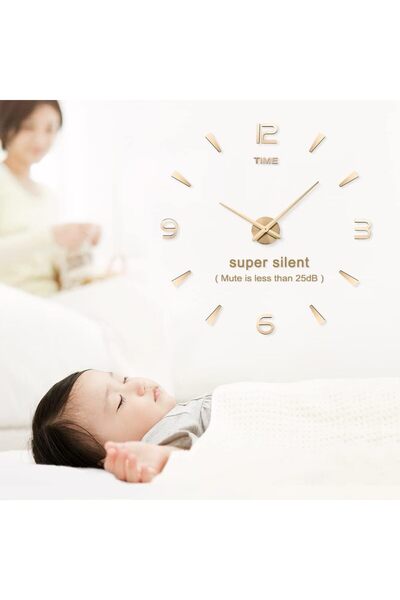Arabest DIY 3D Frameless Wall Clock Kit, Large Mirror Number Stickers for Liv...