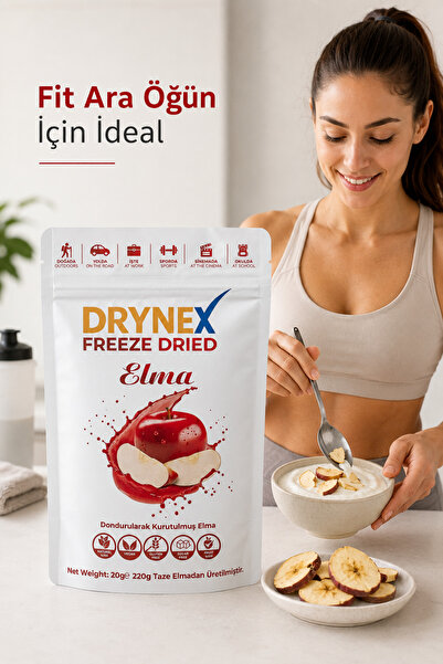 DRYNEX Freeze Dried Elma Dondurularak Kurutulmuş Meyve Kurusu 20gr