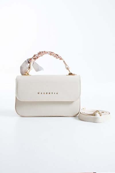 DEV 3 ADAM Cream Scarf Box Model Hand Shoulder and Crossbody Women's Bag