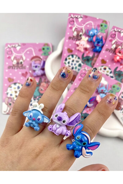 Toka Sepetim Stitch Yüzük ve Tırnak Sticker Seti
