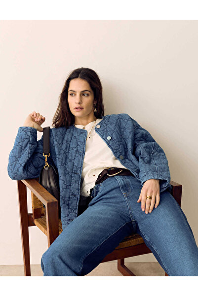 Marks & Spencer Denim Kapitone Bomber Ceket