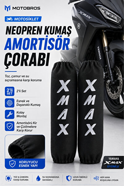 Motobros MOTOSİKLET AMORTİSÖR ÇORABI YAMAHA XMAX UYUMLU NEOPREN TOZ GEÇİRMEZ