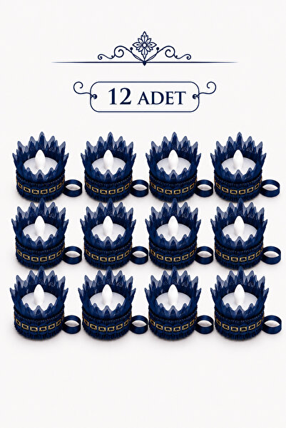 BERAYE Lacivert Ledli Kına El Mumu, Sünnet, Led Işıklı, Tealight Mum Pilli 12...