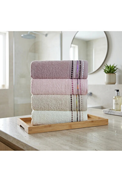 Lucy and Home Set de 4 prosoape brodate cu paiete 50x100 cm