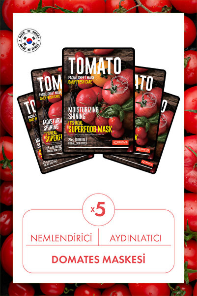 Dermal 5 Pieces of Superfood Tomato Mask Superfood Mask That Provides Shine a...