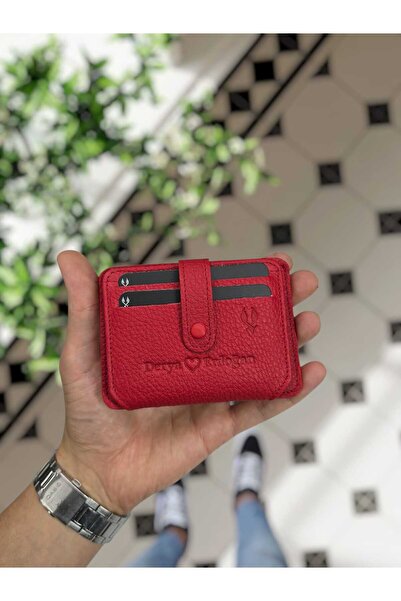 VİSSO 8600 Hakiki Deri Çıtçıtlı Kartlık Akordeon Kimlik Bölmeli Kişiye Özel B...