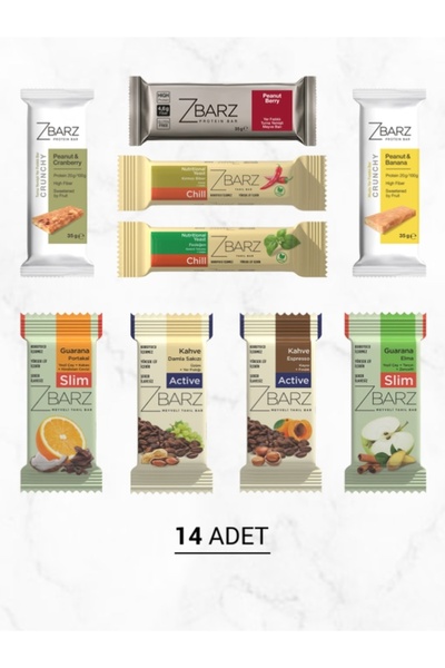 Zbarz Protein & Yulaf Bar Vegan Karışık Kutusu | Yüksek Lifli | 14 Adet