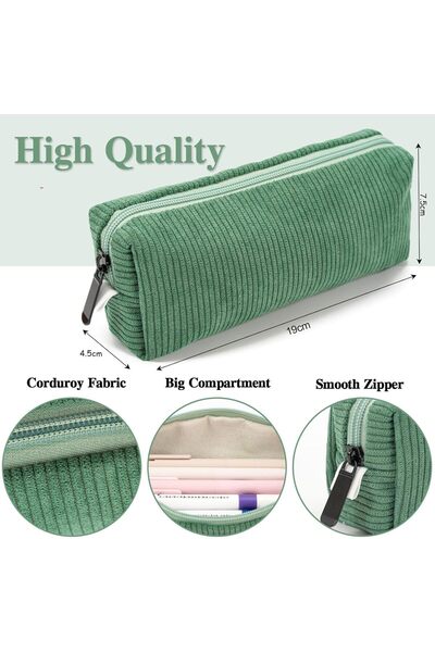 Arabest Green Pencil Case, Zipper Pencil Pouch for Students, Stationery Organ...