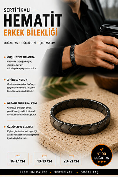 OSMANLI DEĞERLİ TAŞ Hematite Bracelet (16-17 cm)