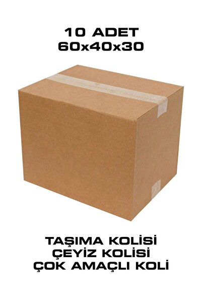 Uygun Kutu ve Ambalaj 10 ADET 60x40x30 TAŞIMA KOLİSİ, ÇEYİZ KOLİSİ, ÇOK AMAÇL...