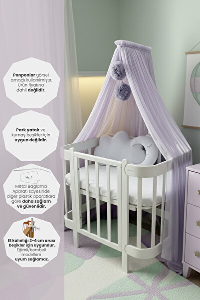 Kiddy Happy Lila Beşik Cibinliği Ve Cibinlik Aparatı