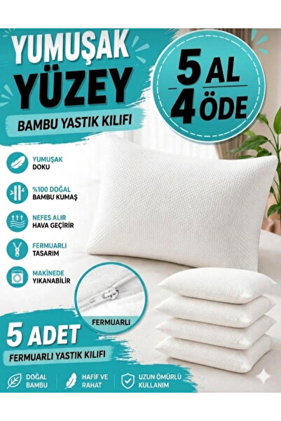 A Cadal Bambu kumaştan fermuarlı yastık koruyucu kılıf