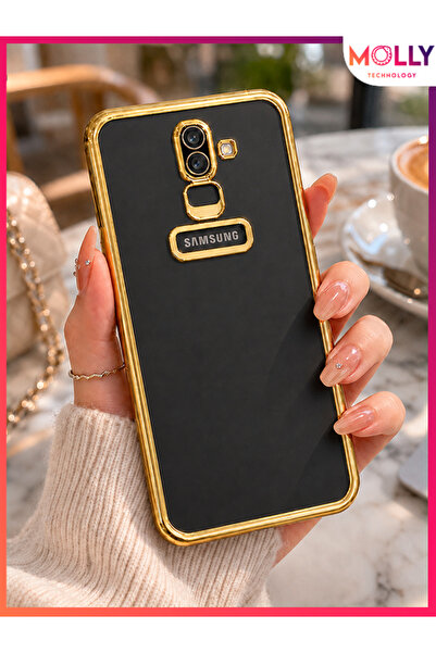 Molly Samsung Galaxy J8 İçin Kenarları Gold Lens Koruyuculu Lou Lazer Şeffaf ...