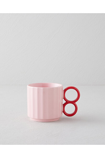 English Home Playful Loop Seramik Kupa 350 ml Kırmızı-Pembe