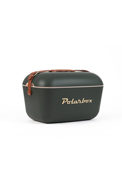 Polarbox Gold Deri Kayışlı Soğuk ve Sıcak Termos Çanta 12L Koyu Yeşil & Altın