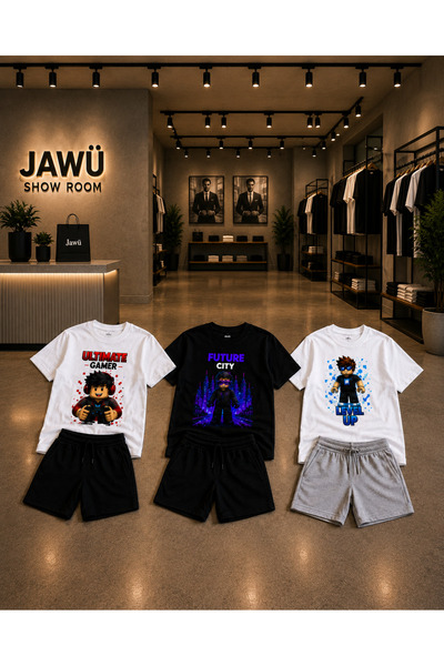 JAWÜ STYLE طقم أطفال مكون من 3 قطع مطبوع عليه GAME AVATAR (3 أطقم)