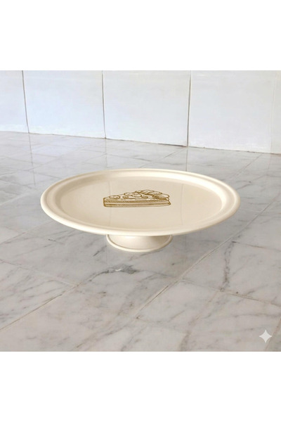 Genel Markalar Metal Kek Ve Pasta Standı Sunum Tabağı 30 Cm Paslanmaz İkramlık