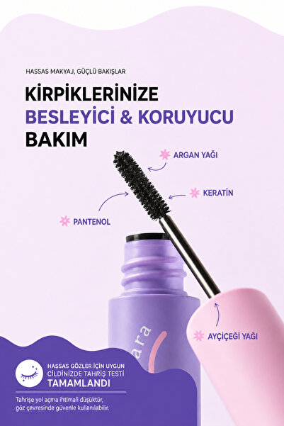 LALACHUU Long Lash Skinny Mascara Ultra Fine Brush Root-To-Tip Lengthening Lo...