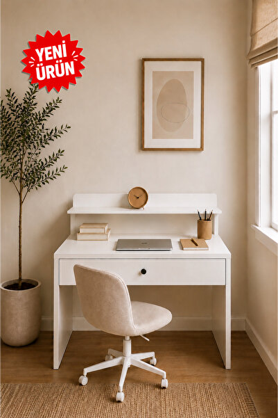 MOBİX HOME MK02 Çalışma Masası Çekmeceli Beyaz