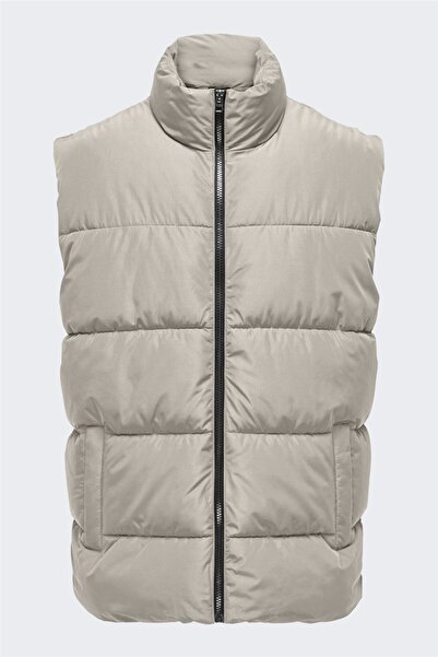 Only & Sons Onsmelvin Life Puffer Vest Otw Vd Men's Gray Vest - 22022232