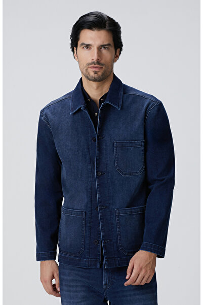 Network Mavi Casmere Touch Denim Ceket