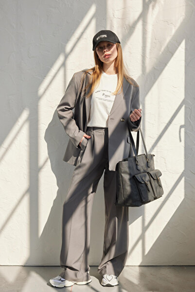 Manuka Einknopf-Blazerjacke Grau