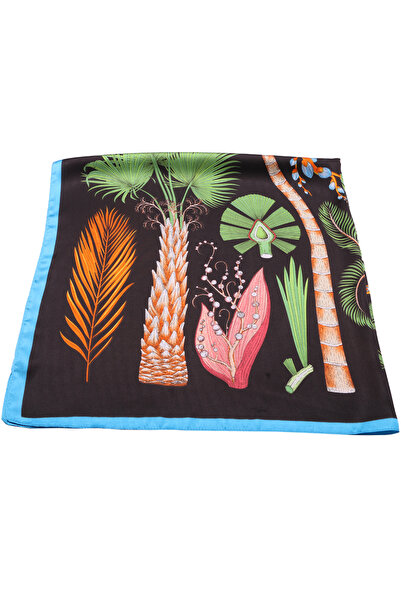 Joolar Esarfa dama, de plaja sau promenada, 90 x 90, imprimeu palmier, SK06BK...