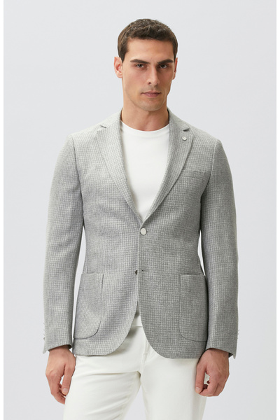 Network Gri Metal Düğme Detaylı Blazer Ceket