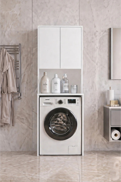 SARMOBİ Çamaşır Makinası Dolabı Kurutma Makinası Dolabı Tek Çekmeceli 190x67x60