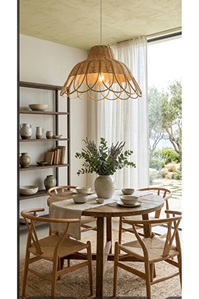 Ebrulii home design Rattan Bambu Bohem Salon Avizesi