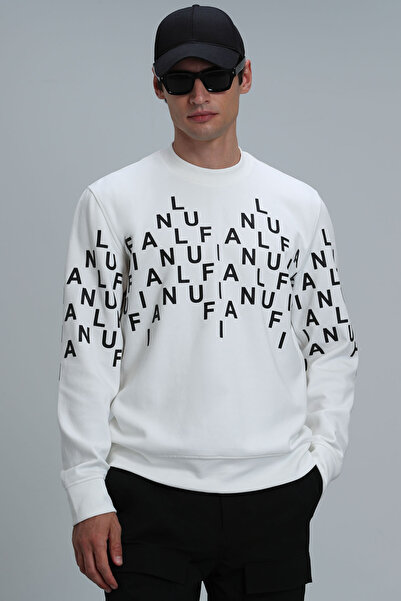 Lufian Ανδρικό φούτερ Rose Off White