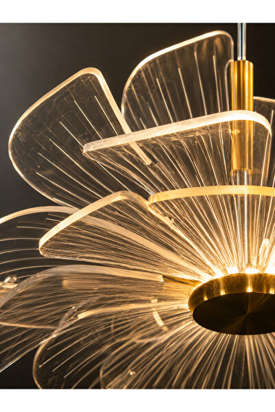 Luna Lighting Melek Model Gold Kaplama 3 Renk Metal Salon Mutfak Oturma Yatak Odası Modern Led Sarkıt Avize