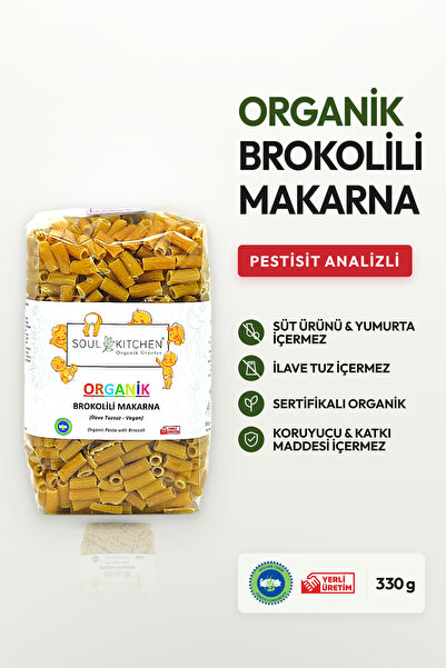 Soul Kitchen Organik Ürünler Organik Brokolili Makarna İlave Tuzsuz Vegan 330 g