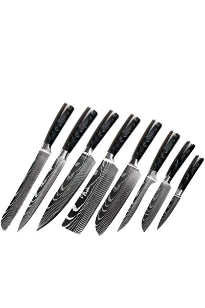 hocho Set 8 cutite profesionale Hocho, otel Japonez HRC 60, calire laser, 8 c...