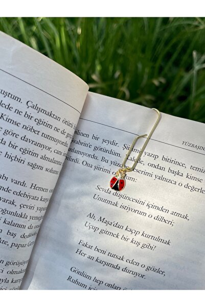 TekinAksesuar15 Uğur Böcekli Metal Kitap Ayracı | Şık Tasarım Bookmark | Hedi...
