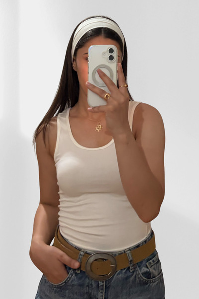Rovina Kadın Askılı Body %95 Pamuk