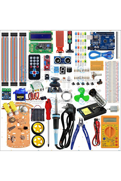 eğiteklab ARDUİNO SÜPER BAŞLANGIÇ EĞİTİM SETİ ve LEHİMLEME SETİ