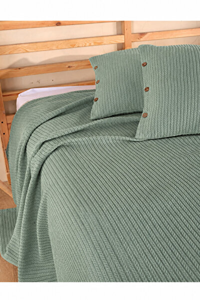 Cottonest Set cuvertură de pat cu model tricotat, pentru o persoană |   160x2...